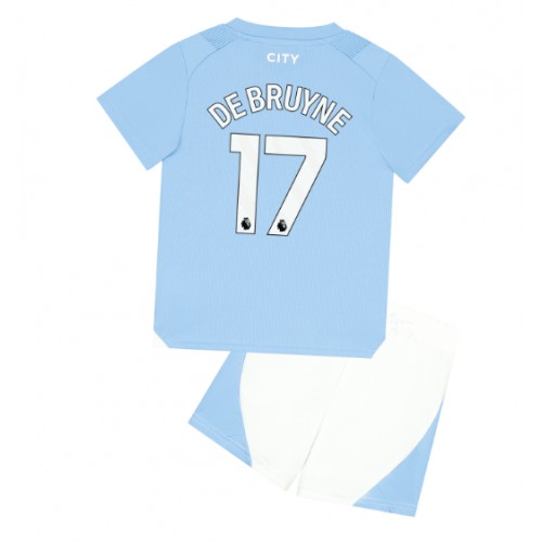 Dětský fotbalový dres Manchester City Kevin De Bruyne #17 2023-24 Domácí Krátký Rukáv (+ trenýrky)